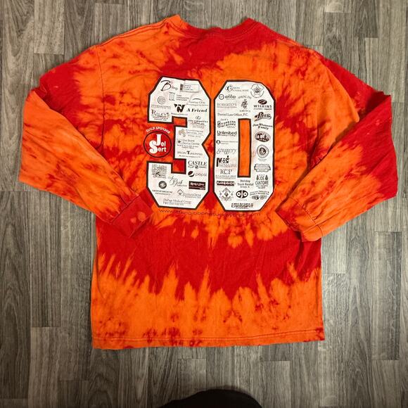 Dan Gibbons Turkey Trot Tie Dye Long Sleeve Shirt Large Alstyle #30 Hockey Tee - Picture 2 of 9
